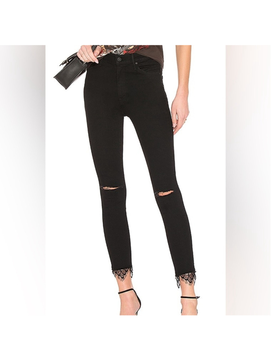 MOTHER Denim - MOTHER Swooner Dagger Ankle Fray LaceHem Sz 26 (12.5W) BaaBaaBlackSheep #301 EUC